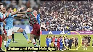 Kyle Walker and Felipe Melo fight after final whistle | Manchester City vs Fluminense