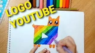 Как нарисовать смешной логотип Ютуб ребенку/How to draw a logo Youtube/фломастирами с Икеа