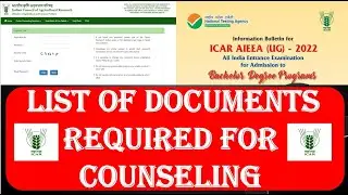 documents required for ICAR counselling 2022 | ICAR Counselling | 