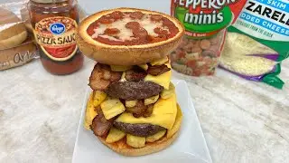 Pizza Cheeseburger Fries Tower