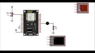NodeMCU ESP8266 LED brightness control using potentiometer Proteus Simulation