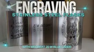 Engraving on Stainless Steel Flasks with WeCreat Vision 20W Laser | @TamsSweetLife