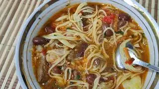 THE MOST DELICIOUS SOUP WITH HOMEMADE NOODLES AND BEANS! 