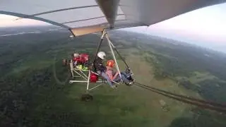 Дельталёт и НЛО (1м, 20сек) , UFO Второй закат солнца 2016