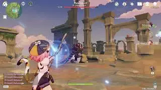 Fighting a ruin guard with my bestie!