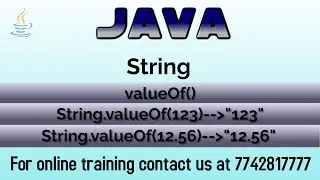 valueOf method of String class in java in hindi