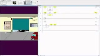 Programmable Logic Controller simulation: A door showing how PLC's work.