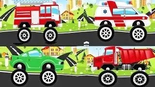Monster Truck-Police Car-Fire Truck for Kids ! Kamazka MYLT