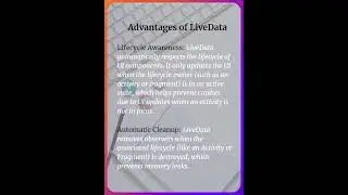 What are the advantages of LiveData?