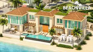 Luxury Modern Family Beach Villa | Sims 4 Speed Build & Tour | NO CC