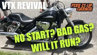 How to fix Honda Motorcycle that won't start- Honda VTX 1300 clean Carb/ Carburetor, bad gas fuel