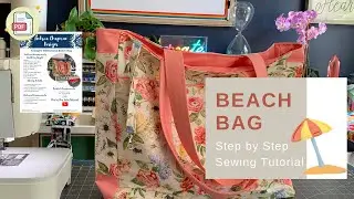 How to sew a Bottomless Beach Bag 🏄‍♀️ 🌞 🦀 👙 Step by Step Sewspire Sewing Tutorial