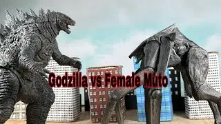 Godzilla vs Female MUTO (short stopmotion) Hiyatoys