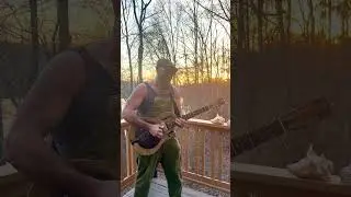 Sliding around on my custom brass @nationalguitars while the sky puts on a show.