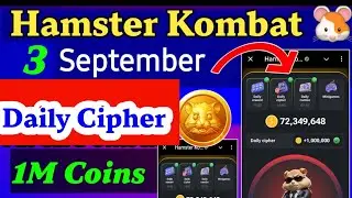 3 September Hamster Kombat Daily Cipher Code | Hamster Kombat 3 September Daily Cipher | Daily Code