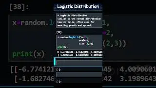 Logistic Distribution , random number in numpy with python #short #python #education #numpy #array