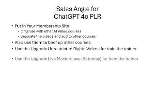 Sales Angle for ChatGPT 4o PLR Videos -  PLR Game Plan