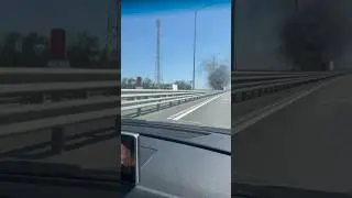 Горит Машина на М4 Ростов -Краснодар