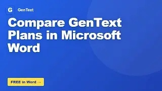 How to Compare GenText Plans in Microsoft Word