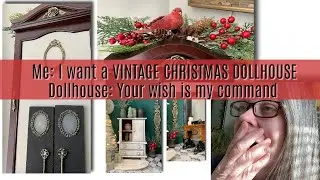 The making of a CHRISTMAS DOLLHOUSE - DIY Doll Cabinet into a vintage CHRISTMAS scene