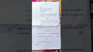 BA English Honours Question Paper 7📚📚 (BRABU) ♥️♥️3rd part question paper
