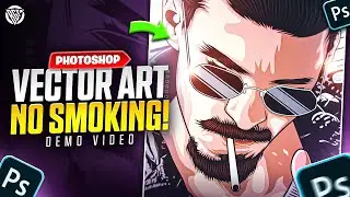 Smoking Sunglasses Man | Vector Art Process | Photoshop | Demo Video | BOSS GFX
