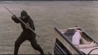 Trinity Goes East (1998) - Pig kills ninjas with danger cart