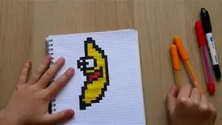 КАК НАРИСОВАТЬ ПРИКОЛЬНОГО ГЛАЗАСТОГО БАНАНА - рисуем по клеточкам //  how to draw