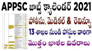 appsc job calendar 2021 post wise department wise vacancy details police jobs teacher jobs GO telugu