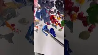 Adding details to the ⛅️ painting using acrylics 