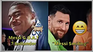 Messi Smiling 😁 When mbappe said Messi has 7 Ballan d'or 🐐🥶
