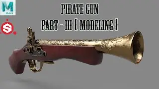 How to make Pirate Gun 3D Model in Autodesk Maya (Part-3) | Modeling and Texturing Tutorial
