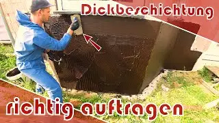 richtig Bitumen Dickbeschichtung auftragen / Sockel abdichten