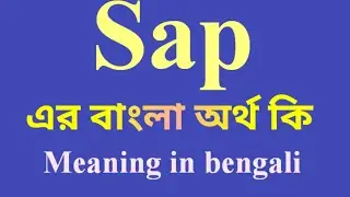 Sap meaning in bengali || Sap এর বাংলা অর্থ কি || Bengali meaning of sap