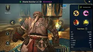 Raid Shadow Legends Hero Showcase Master Butcher lv 60
