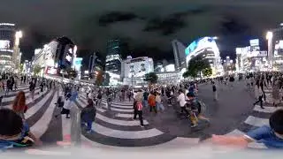 Walking across Shibuya Scramble Crossing (360° video)