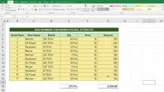 How to get Pcs Kgs litters etc signs along with numeric values