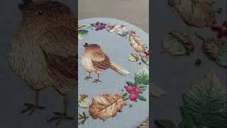 Яркая осень, вышивка гладью