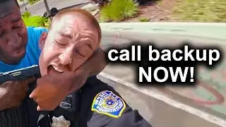 The Moment Suspects Grab Cops Gun