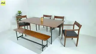 Marcel Acacia Wood Dining Table Set