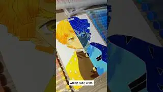 Normal VS inverted colors 🖌️ drawing challenge #anime #demonslayer #zenitsu #foryou #viral #shorts