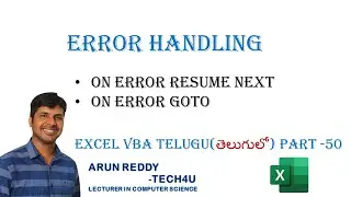 EXCEL VBA TELUGU PART -50 || ERROR HANDLING IN EXCEL VBA TELUGU || VBA ERROR HANDLING IN TELUGU ||
