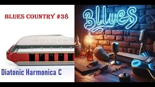 Blues Country #38, diatonic harmonica C + tabs