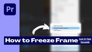 How to Freeze Frame In Adobe Premiere Pro Just in Few Seconds || Frame Hold Options in Premiere Pro