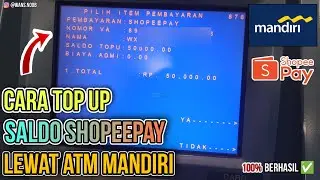 Cara top up shopeepay lewat atm mandiri | MUDAH DAN CEPAT ‼️