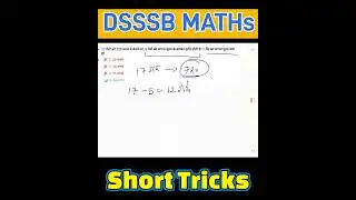 Dsssb Maths Short tricks 