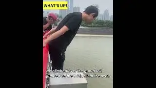 Heroic deliveryman braved 10-meter-high jump from bridge to save stranger