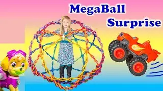 Playing in the Megaball with Paw Patrol and the Magical Surprise Ball