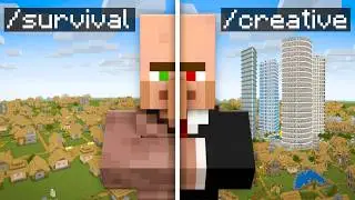 I Gave Creative Mode to 'VILLAGERS' for 24 Hours in Minecraft..!