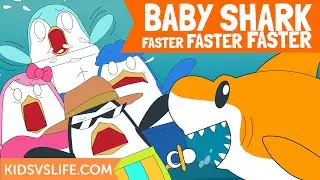 Baby Shark | Faster and Faster! | Animal Songs | Kids vs Life Songs for Children